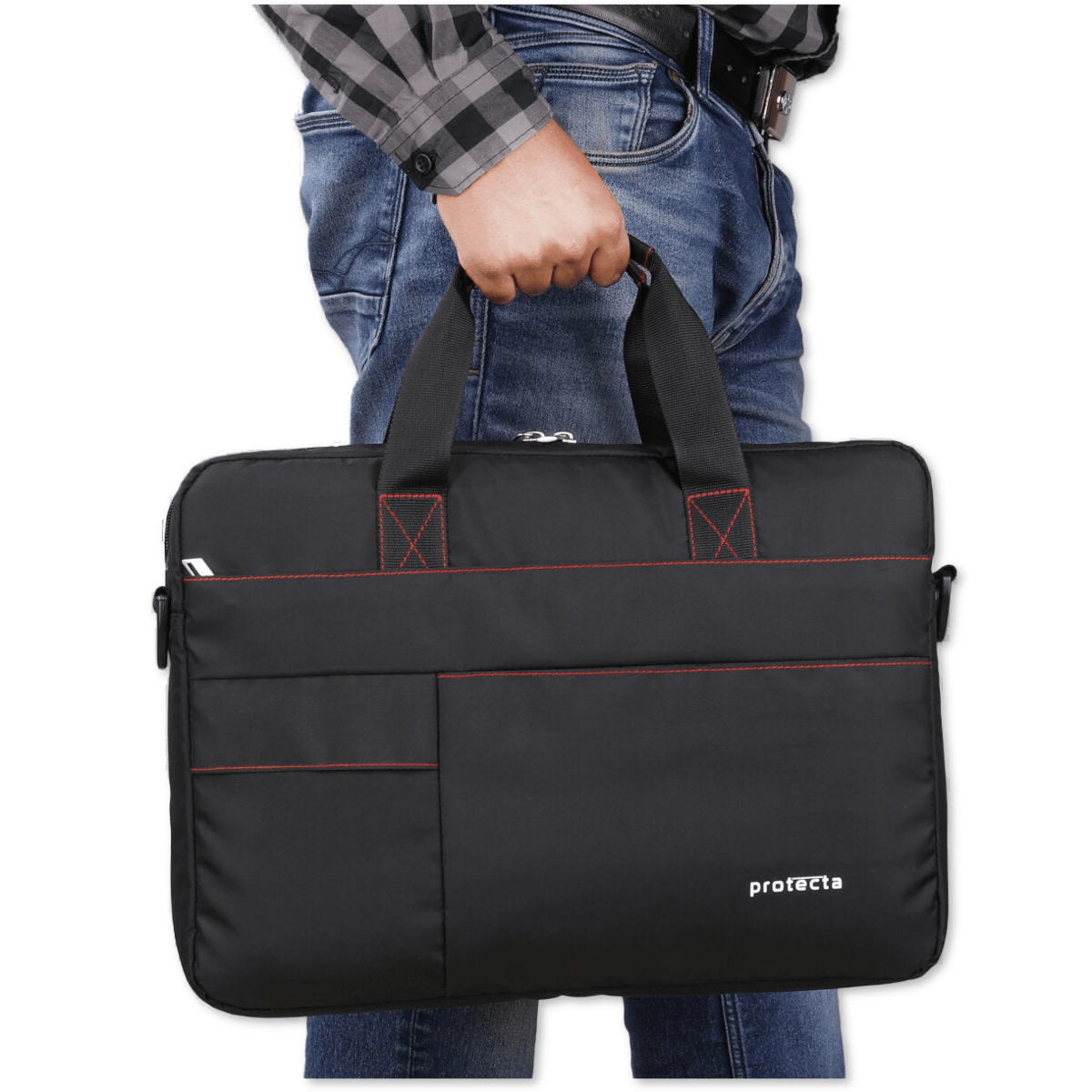 Black-Red | Protecta Pace Laptop Office Bag-7
