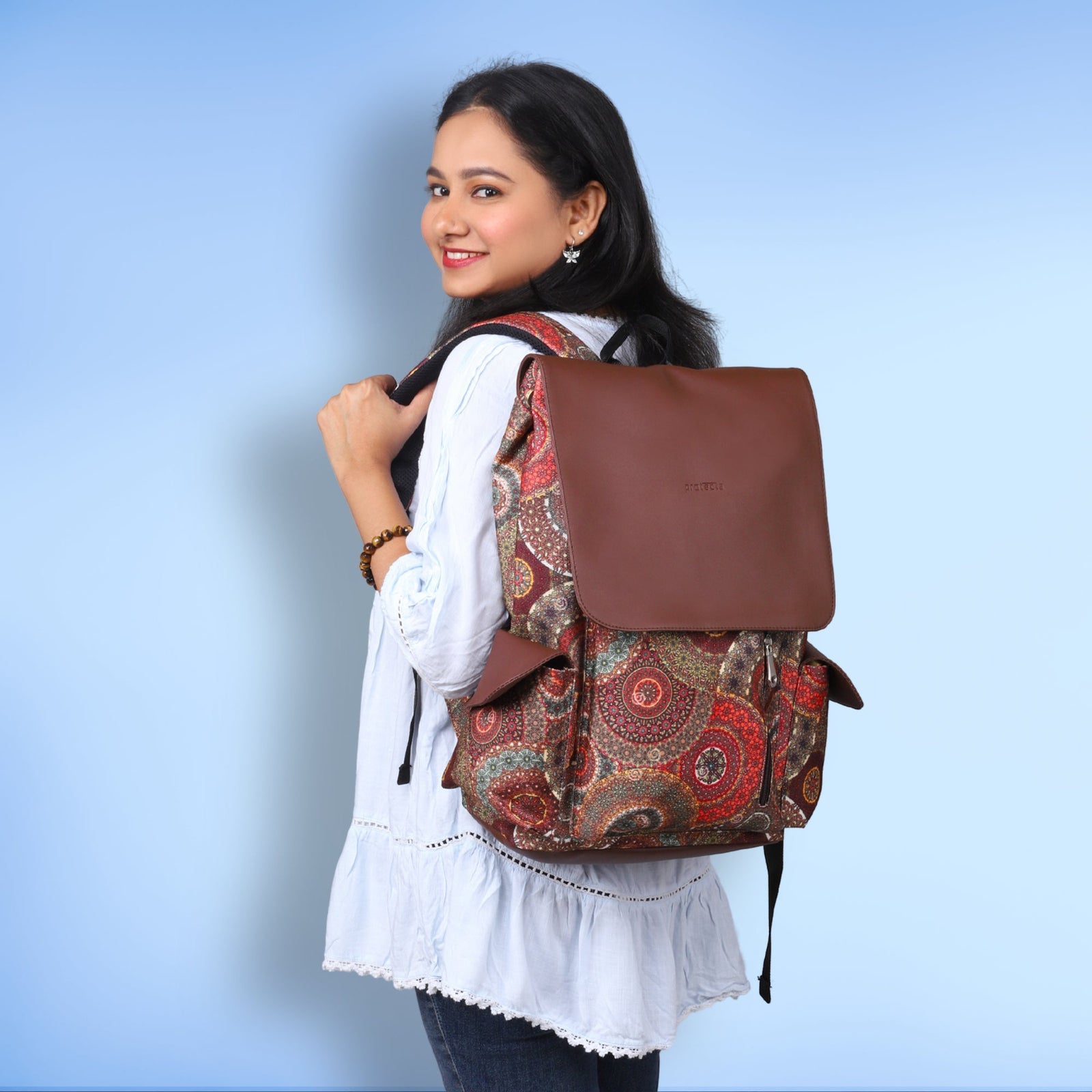 Ethnic Print | Protecta Prisma Laptop Backpack - 1