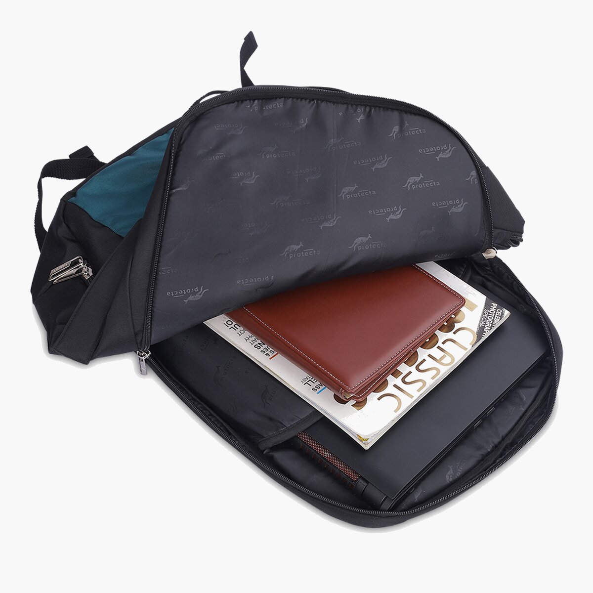 Black-Green | Protecta Proposed Merger Convertible Office Trave Laptop Backpack-3