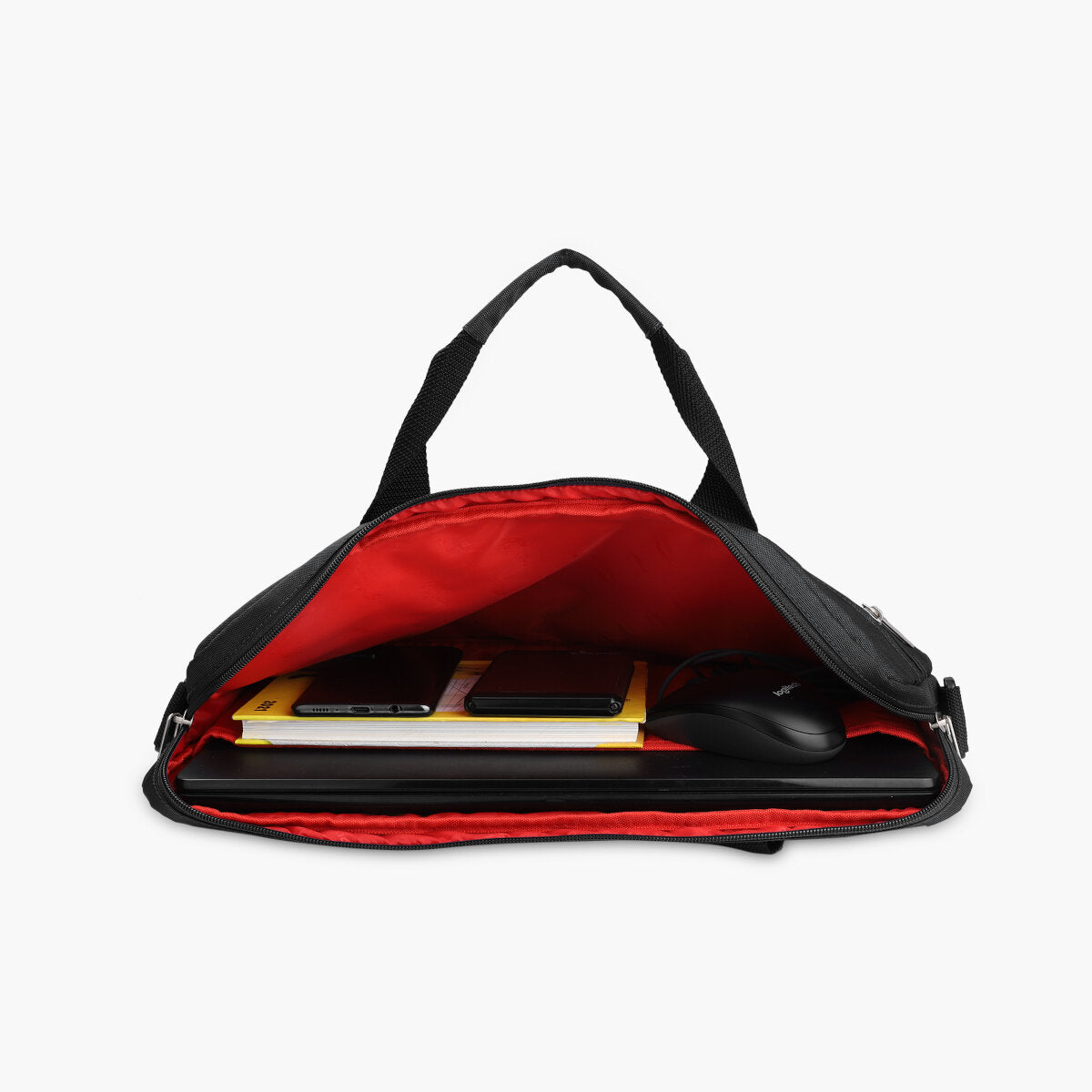 Black-Red | Protecta Staunch Ally Lite Slim Office Laptop Bag-7