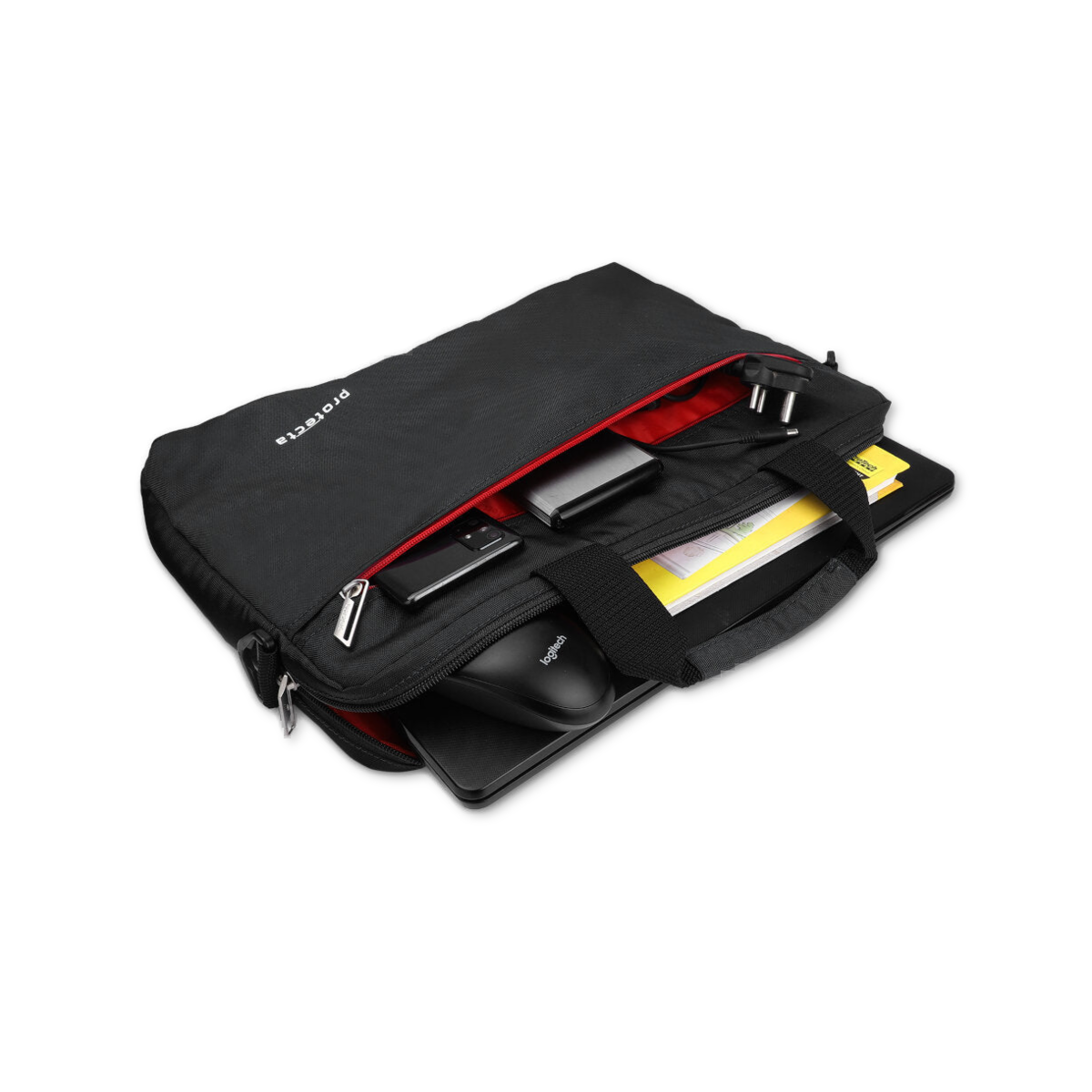 Black-Red | Protecta Staunch Ally Lite Slim Office Laptop Bag-1
