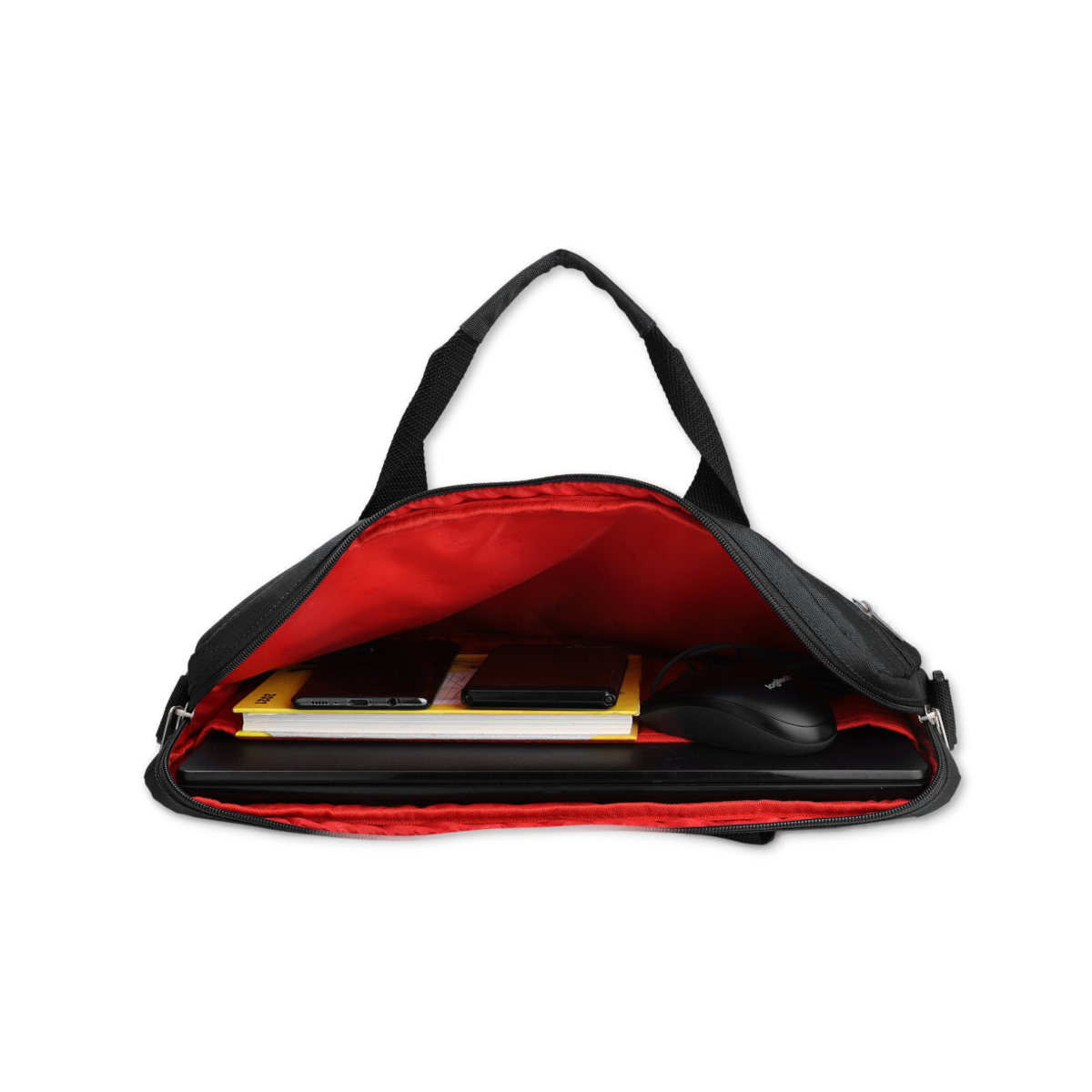 Black-Red | Protecta Staunch Ally Lite Slim Office Laptop Bag-7