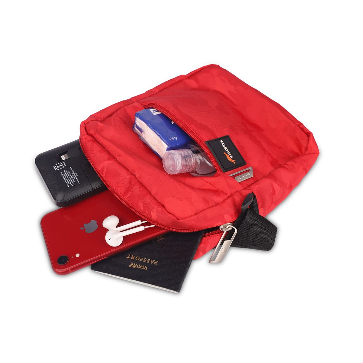 Red| Protecta Camo Unisex Sling Bag-3