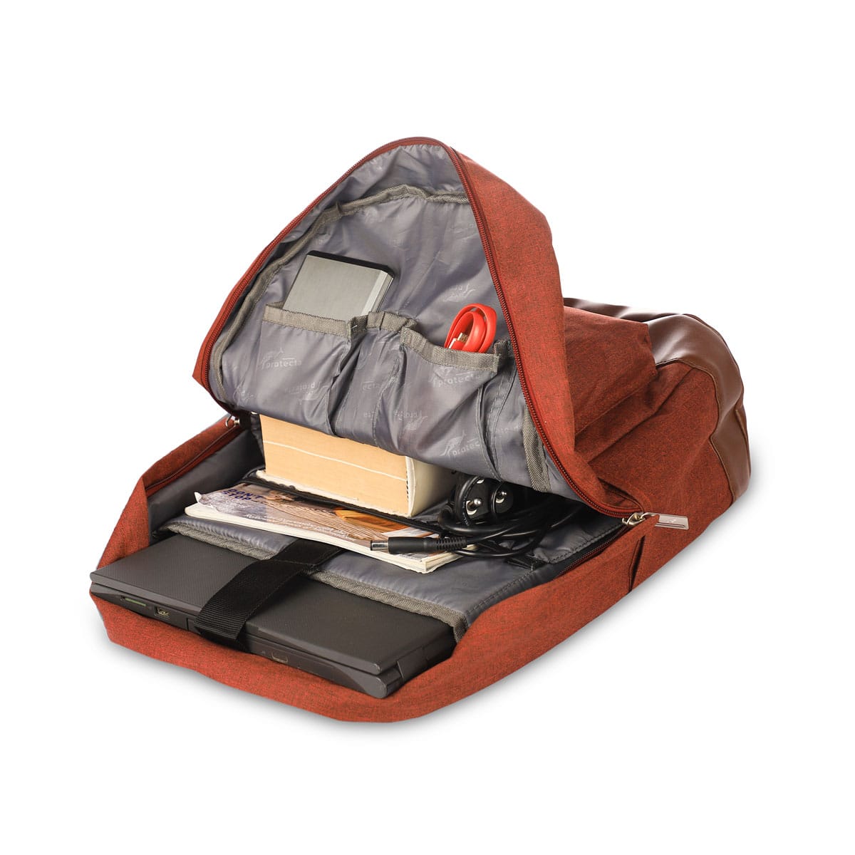 Rust Red | Protecta Chain Reaction Laptop Backpack-4