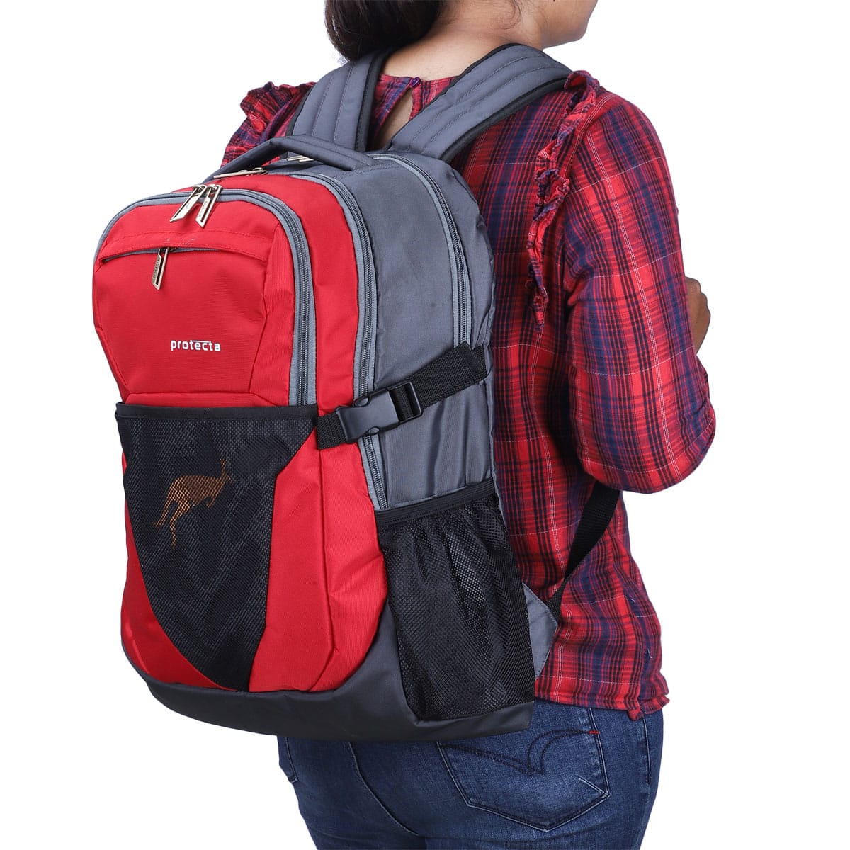 Grey-Red | Protecta Enigma Laptop Backpack-6