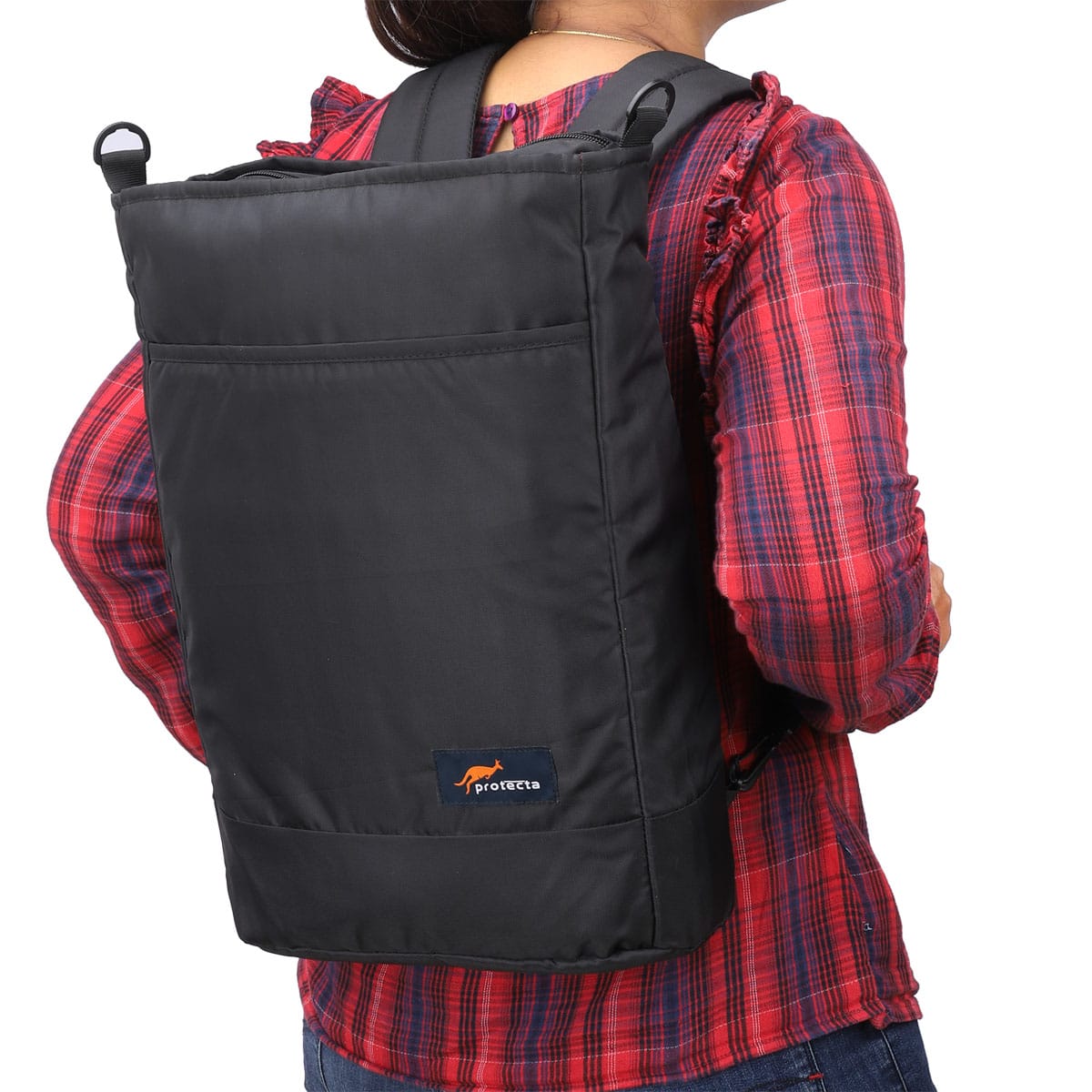 Black | Protecta Flair Convertible Laptop Backpack Tote-5