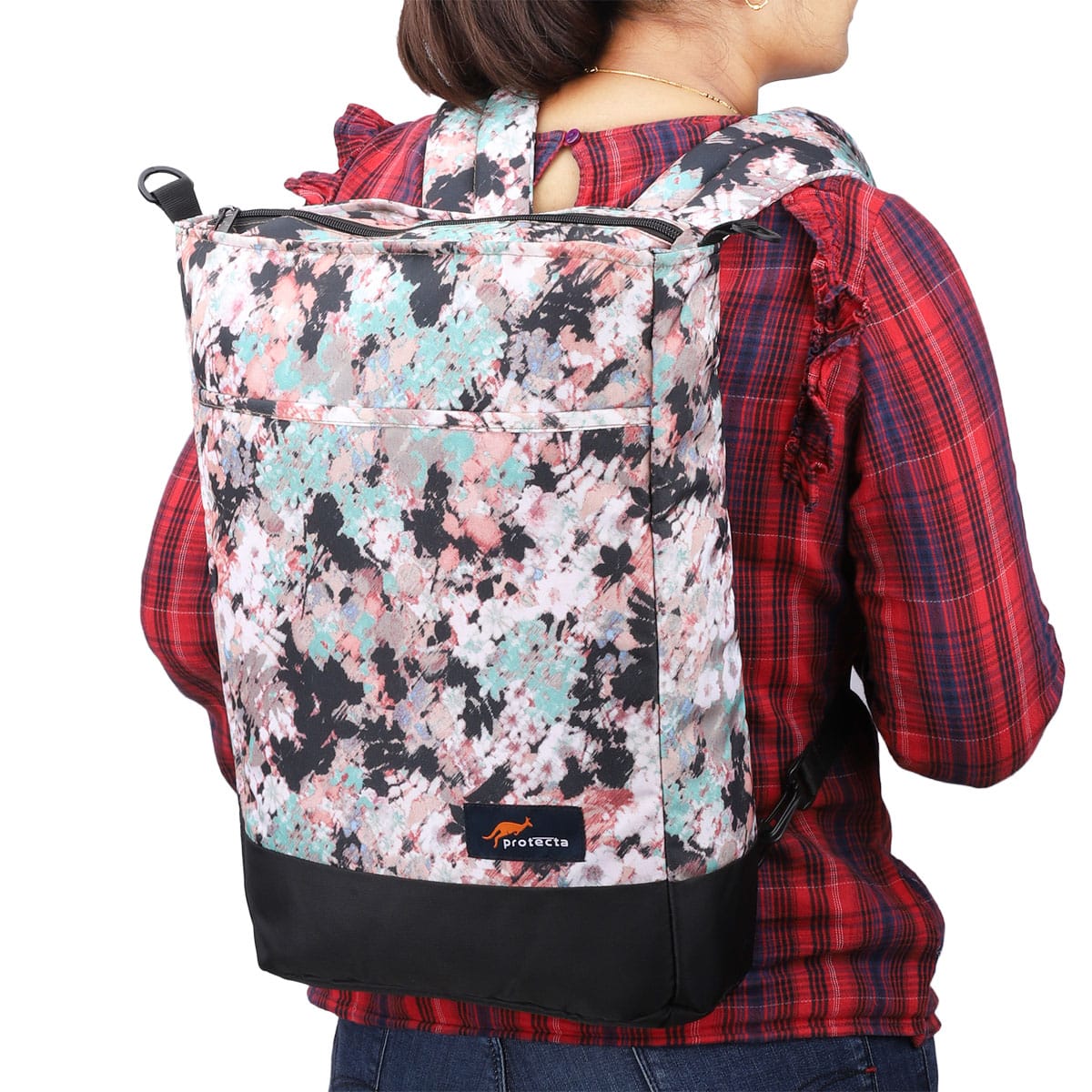 Abstract Flowers | Protecta Flair Convertible Laptop Backpack Tote-5