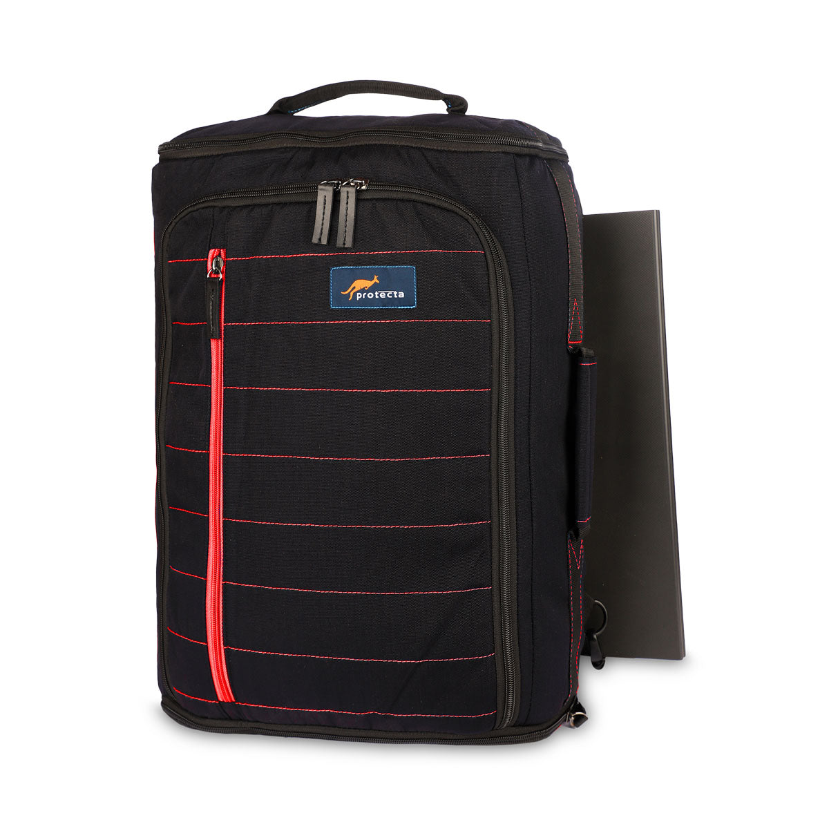 Black-Red | Protecta Memento Convertible Laptop Backpack-6