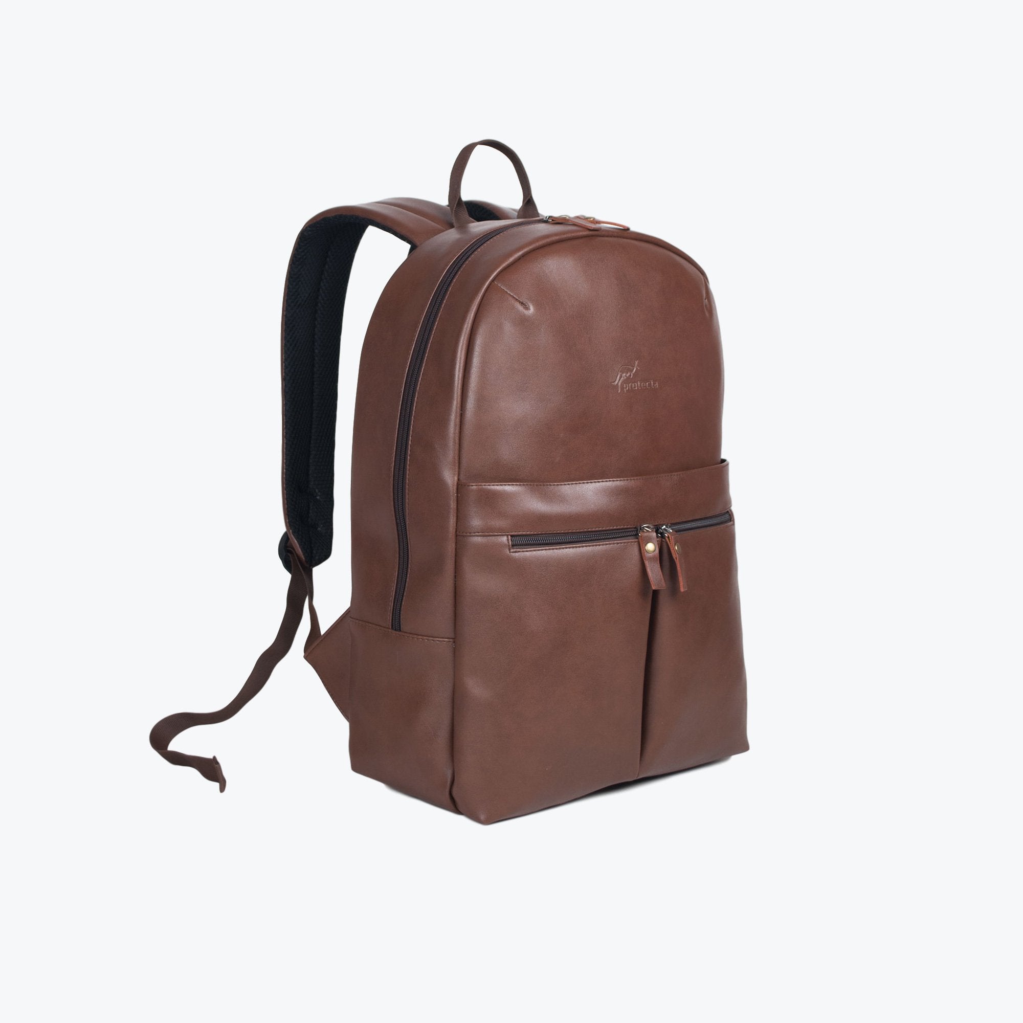 Brown | Protecta Ultra Chic Vegan Leather Laptop Backpack-1