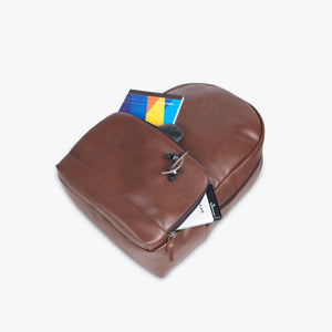 Brown | Protecta Vogue Vegan Leather Laptop Backpack-5