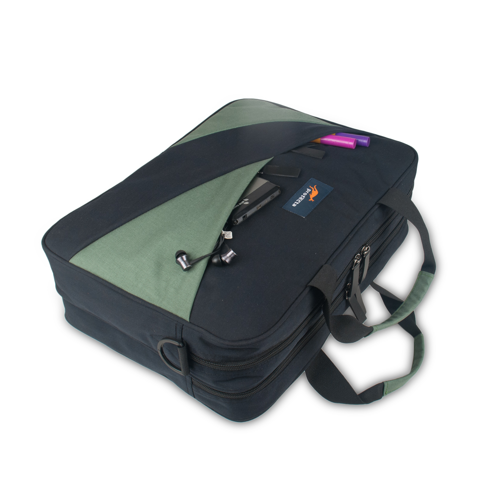 Protect Road Warrior Laptop Bag Black-Green- 5